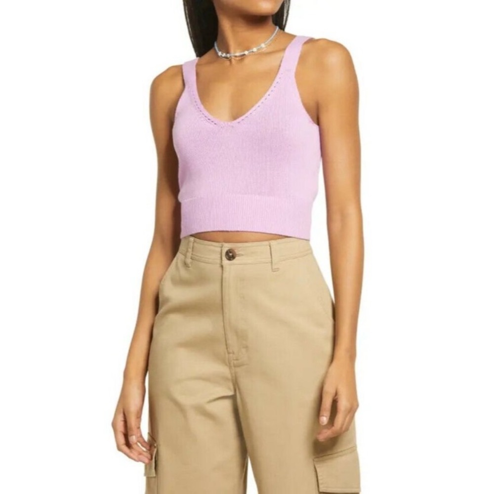 🎀 5/$20 🎀 NWT Bp Knit Crochet Tank Top Tulip size in purple tulip
